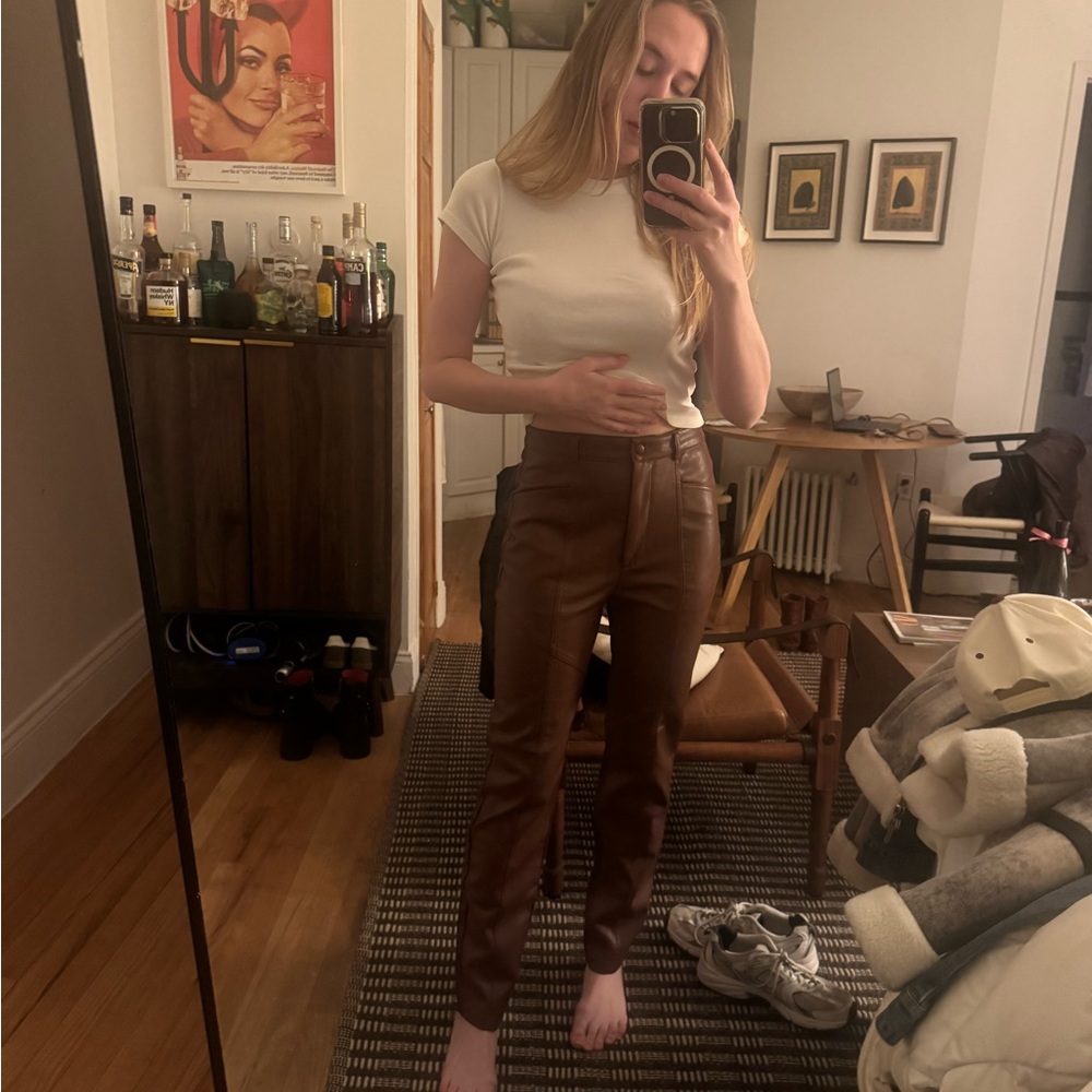 Wilfred Chocolate Leather Trousers